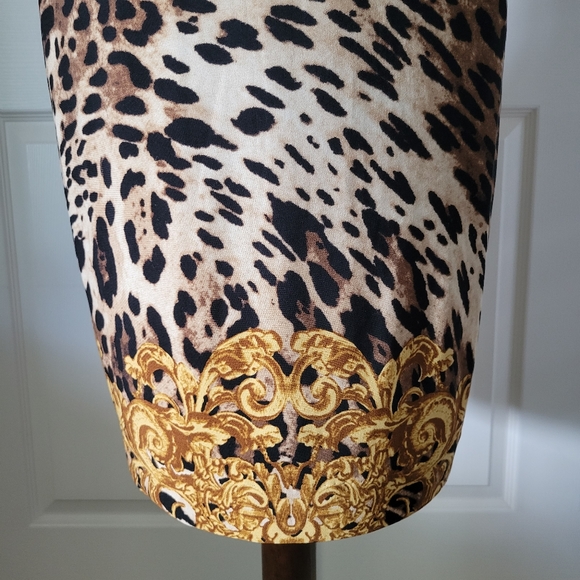 Carmen Marc Valvo Leopard Body on Dress Sz S - Picture 5 of 9